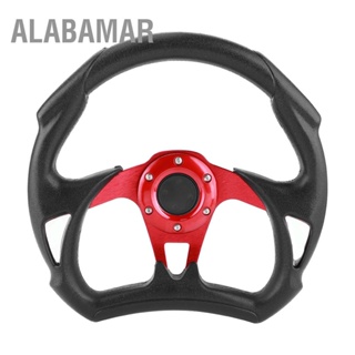 ALABAMAR 320mm/12.5in Sportพวงมาลัยเย็บหนังPVCพร้อมปุ่มแตรUniversal Car Modified Parts