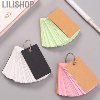 Lilishop Thicken Blank Flashcards Portable Message Note Business Card with Binder Ring for Studying