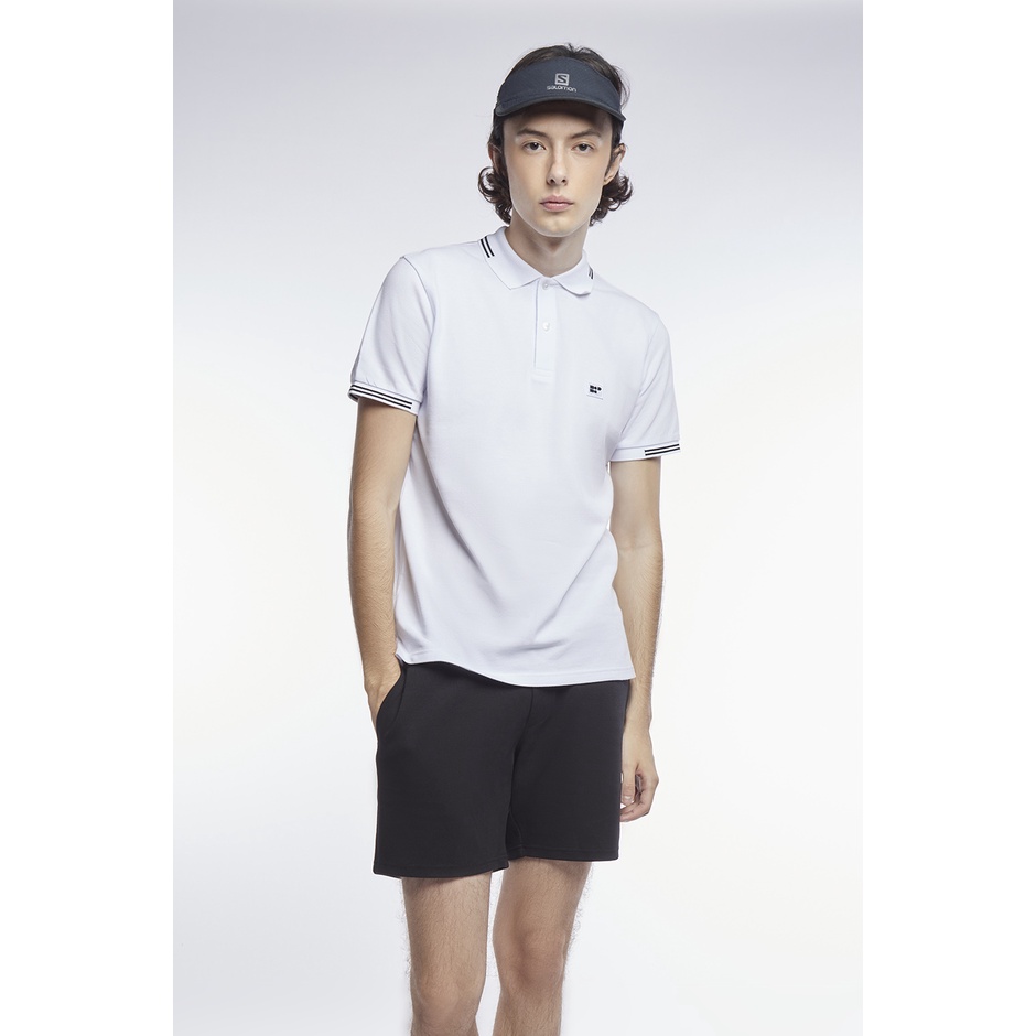 ESP เสื้อโปโลแต่งโลโก้ ผู้ชาย สีขาว | Logo Embroidered Polo Shirt | 3722