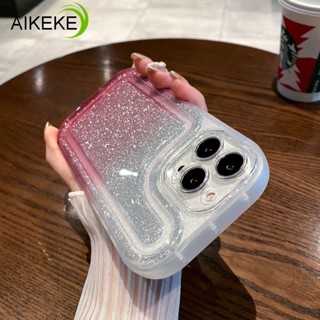 เคสโทรศัพท์มือถือ TPU นิ่ม แบบใส แต่งกลิตเตอร์ ไล่โทนสี สําหรับ iphone 11 Pro Max Xs Max XR 11 Pro