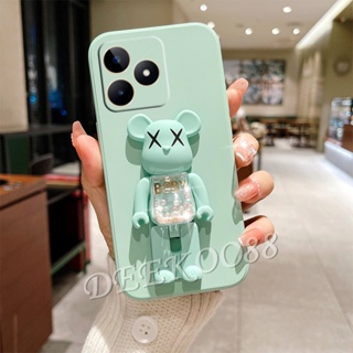  เคสโทรศัพท์มือถือ แบบนิ่ม ลายหมีน่ารัก พร้อมขาตั้ง สําหรับ Realme C53 C55 NFC 10 Pro+ Pro 5G Coca-Cola Edition GT NEO 5 SE 4G PLUS