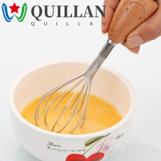 Quillan เครื่องปั่นไข่สแตนเลสด้ามจับไม้เครื่องครัวหลากสี