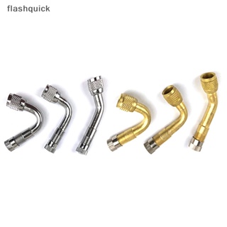 Flashquick อะแดปเตอร์วาล์วทองเหลือง 45 90 135 องศา สําหรับรถบรรทุก รถยนต์ จักรยานยนต์