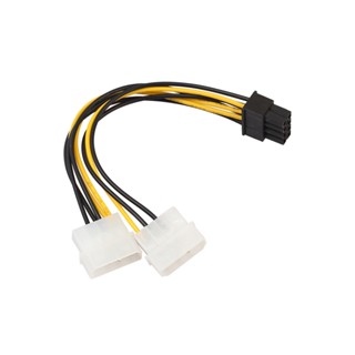 Rich2.br สายเคเบิลเชื่อมต่อการ์ดจอ 8 Pin(6+2) PCIE เป็น Dual Molex 18 ซม.