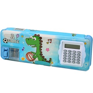 Multifunction Practical Convenient Kids Stationery Dinosaur Pattern Teens Birthday Present With Calculator Pencil Case