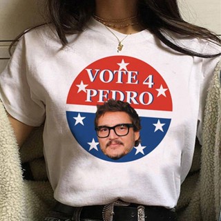 เสื้อยืด พิมพ์ลายการ์ตูน Pedro Pascal Y2K สไตล์ญี่ปุ่น สําหรับผู้หญิง