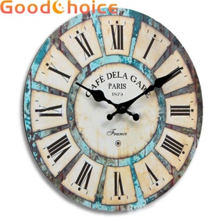 【Good】New Wood Silent Wooden Round 1*AA Battery Decoration Waterproofing Wall Clock【Ready Stock】