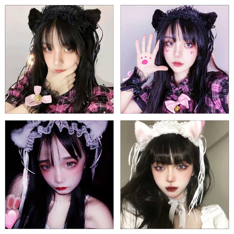 SPT * หูรูปร่าง Cat Hairhoop Choker กับ Cuffs และ_tail_ สำหรับคอสเพลย์และชุดHalloween