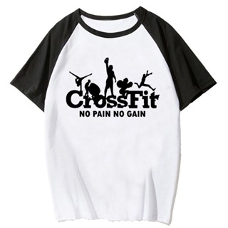 เสื้อยืด พิมพ์ลาย Crossfit แนวสตรีท เหมาะกับใส่ออกกําลังกาย สําหรับผู้หญิง