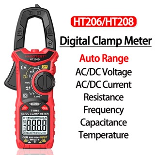 Ht206d/ht208d มัลติมิเตอร์ดิจิทัล AC DC แรงดันไฟฟ้า กระแสตรง RMS ความต้านทานสูง ประจุกระแสไฟ NCV