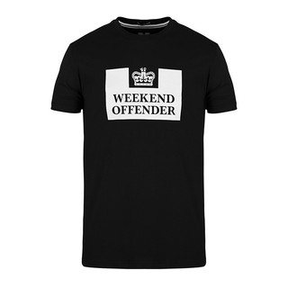 เสื้อยืด พิมพ์ลาย WEEKEND OFFENDER สไตล์คลาสสิก สีดํา 0619