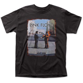 เสื้อยืด พิมพ์ลายอัลบั้ม Pink Floyd Wish You Were Here สีชมพู