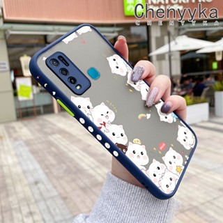 สําหรับ VIVO Y30 Y30i Y50 เคสการ์ตูนแมวน่ารัก บาง ฝ้า ดีไซน์ใหม่ กันกระแทก เคสโทรศัพท์แข็ง แฟชั่น ขอบซิลิโคน เคสป้องกัน