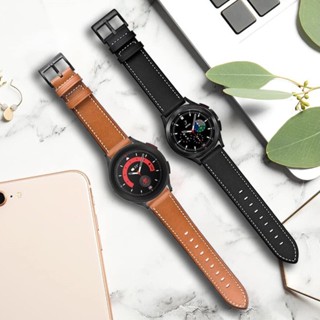 สายนาฬิกาข้อมือหนังแท้ 20 มม. 22 มม. สําหรับ Samsung Galaxy Watch 4 5 5 Pro 40 40 มม. Watc4 Classic 3 45 มม.