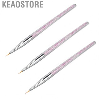 Keaostore 3Pcs/set Nail Art Liner Brush Comfortable Dustproof Multipurpose Point Drill  Pen for Home Salon