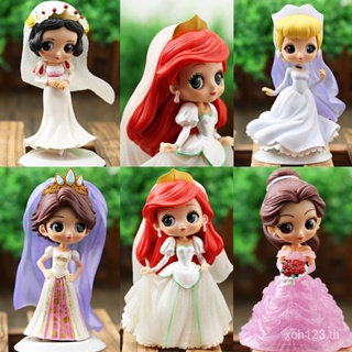 [พร้อมส่ง] โมเดลตุ๊กตาอนิเมะนางเงือก Cinderella Snow White Belle Rapunzel สําหรับตกแต่งรถยนต์ AJQJ