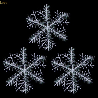 Love เกล็ดหิมะ สีขาว เครื่องประดับตกแต่งต้นคริสต์มาส เทศกาล 3 ชิ้น