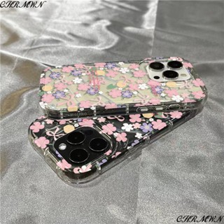 เคสโทรศัพท์มือถือแบบนิ่ม ใส ลายดอกไม้สีชมพู สําหรับ Iphone 14promax 1312 11 7 8plus xr sins NPAQ