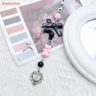 [Smileofen] สายโซ่คล้องโทรศัพท์มือถือ จี้รูปหัวใจน่ารัก สีชมพู แฮนด์เมด DIY สําหรับผู้หญิง