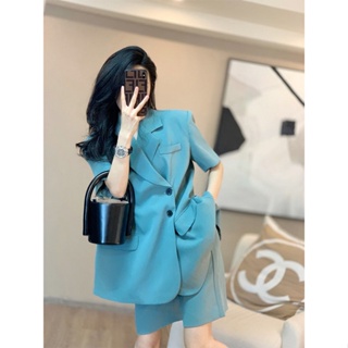 Fashionable temperament suit womens 2022 summer style new advanced temperament professional suit shorts two sets