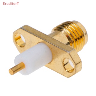 [EruditerT] ซ็อกเก็ตแจ็คเชื่อมต่อ SMA ตัวเมีย PTFE พร้อมตัวเชื่อมต่อแผงหน้าแปลน RF 2 รู [ใหม่]