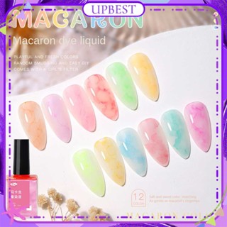 ♕ Fn Macaron Blooming Dye Liquid Manicure Color Water Dye Liquid Gradient Nail Marble Ink Glass Phototherapy Glue Nail Art For Nail Shop 15ml 12 Colors UPBEST