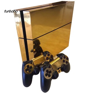 Turbobo สติกเกอร์รูปลอก สีทองมันวาว สําหรับ Playstation 4 PS4 Console + Controllers