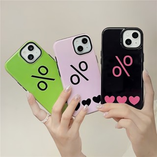 2-in-1 เคสโทรศัพท์มือถือแบบแข็ง กันกระแทก ลายตัวอักษร Love น่ารัก หลากสี สไตล์เกาหลี สําหรับ iPhone 14 13 12 11 14 Pro Max