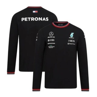 เสื้อยืดแขนยาว ลายทีม Mercedes AMG Petronas F1 2022 สีดํา สําหรับผู้ชาย 2XL NWT