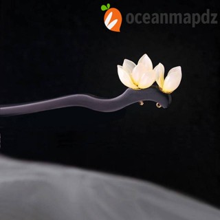 OCEANMAPDZ ที่คาดผม รูปคลื่น ดอกไม้ สไตล์จีน หรูหรา แฟชั่นสําหรับผู้หญิง