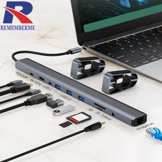 อะแดปเตอร์ USB C 10-in-1 100W PD RJ45 Gigabit Ethernet สําหรับ Macbook Huawei