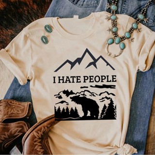 เสื้อยืด พิมพ์ลายอนิเมะ i Hate People สําหรับผู้หญิง