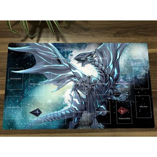 อะนิเมะ Yu-Gi-Oh! Playmat Blue-Eyes White Dragon TCG CCG แผ่นรองเมาส์ สําหรับเล่นเกมเทรดดิ้งการ์ด