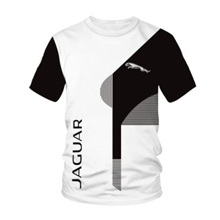 เสื้อยืด คอกลม พิมพ์ลายรถแข่ง Jaguar 3 มิติ แฟชั่นสําหรับผู้ชาย และผู้หญิง ไซซ์ 3XL 2022