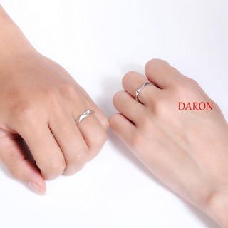 DARON ชุดแหวนนิ้ว เครื่องประดับ แบบเปิด สามารถปรับได้ อินเทรนด์มินิมอล เหมาะกับคู่รัก สําหรับผู้ชาย และผู้หญิง มี 1 คู่