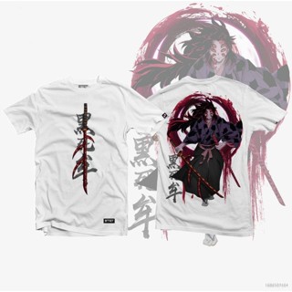 Si เสื้อยืดแขนสั้นลําลอง พิมพ์ลายกราฟิก Demon Slayer Kokushibo Anime Tsugikuni Michikatsu ทรงหลวม สําหรับผู้ชาย และผู้หญิง