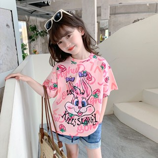 พร้อมส่ง ขายดี เสื้อยืดแขนสั้น ผ้าฝ้าย 100% พิมพ์ลายการ์ตูน สไตล์เกาหลี ญี่ปุ่น ระบายอากาศ แบบแห้งเร็ว สําหรับเด็กผู้หญิง 2023