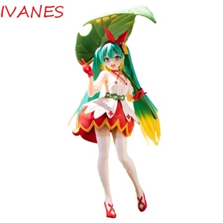 IVANES โมเดลฟิกเกอร์ PVC อนิเมะ Hatsune Miku Kawaii Thumbelina Vocaloid Miku ขนาด 21 ซม. สําหรับแฟนคลับ เก็บสะสม