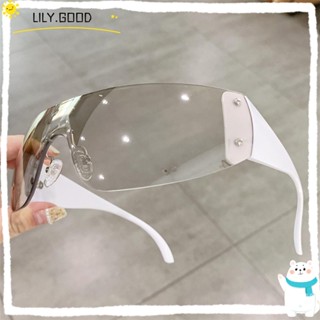 LILY Star Y2K แว่นตากันแดด UV400 ไร้ขอบ 2000s