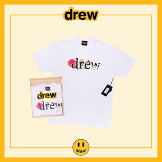 เสื้อยืดแขนสั้น พิมพ์ลายดอกไม้ โมโนแกรม Drew Samers แฟชั่นฤดูร้อน สําหรับผู้ชาย และผู้หญิง