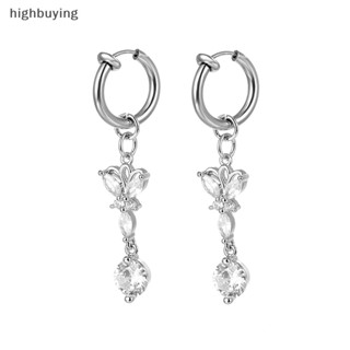 [highbuying] เครื่องประดับ จิวสะดือ จี้คริสตัล รูปผีเสื้อ ประดับเพทาย แฟชั่นสําหรับผู้หญิง