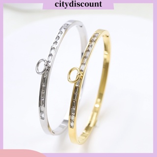 &lt;citydiscount&gt; สร้อยข้อมือ เหล็กไทเทเนียม ป้องกันสนิม ทนต่อการสึกหรอ สไตล์มินิมอล สีพื้น แฟชั่นสําหรับผู้หญิง