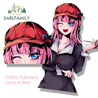 Earlfamily สติกเกอร์ ลายอนิเมะ Chika Fujiwara Fanart Kaguya-sama Love Is War Waifu JDM สําหรับติดตกแต่งรถยนต์