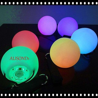 ALISOND1 Poi ลูกบอลโยน มีไฟกระพริบ LED หลายสี