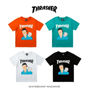 Street Fashion THR543HER เสื้อยืดแขนสั้นลําลอง ผ้าฝ้าย พิมพ์ลายการ์ตูนนกฟลามิง สําหรับผู้ชาย และผู้หญิง