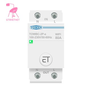 Tomzn เบรกเกอร์วงจร WIFI ควบคุมด้วยเสียง สําหรับ EWeLink APP Smart Home 100-230V เฟสเดียว 1P 50A