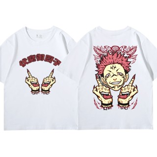 ป่าAnime Ryomen Sukuna Jujutsu Kaisen Graphics Print T Shirt Men Womens Fashion Cal Cotton Tee Shirt Oversized Streetwe