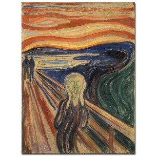 ภาพวาดผ้าใบ ลาย The Scream By Edward Munch สไตล์โมเดิร์น สําหรับตกแต่งผนังบ้าน ออฟฟิศ