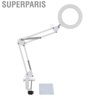 Superparis Magnifying Glass with Light  Sturdy Adjustable 3 Color Temperature Clamp Lamp for Craft Lovers