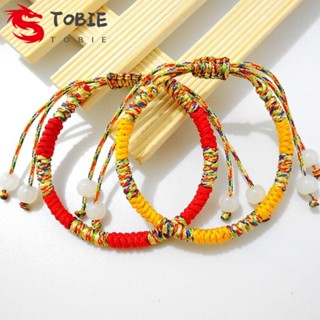 TOBIE สร้อยข้อมือเชือกทิเบต สีแดง แฮนด์เมด แฟชั่นสําหรับผู้หญิง